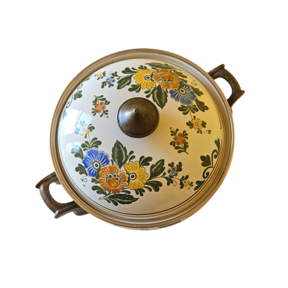 Villeroy & Boch Alt Amsterdam Florals: Metal Casserole & Lid 3Qt Enamel Dish Pan - Picture 3 of 16